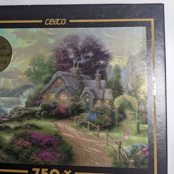 Puzzle Metallic 750 pc Nature Cottage Kinkade A New Day Dawning Special Edition - Picture 6 of 9